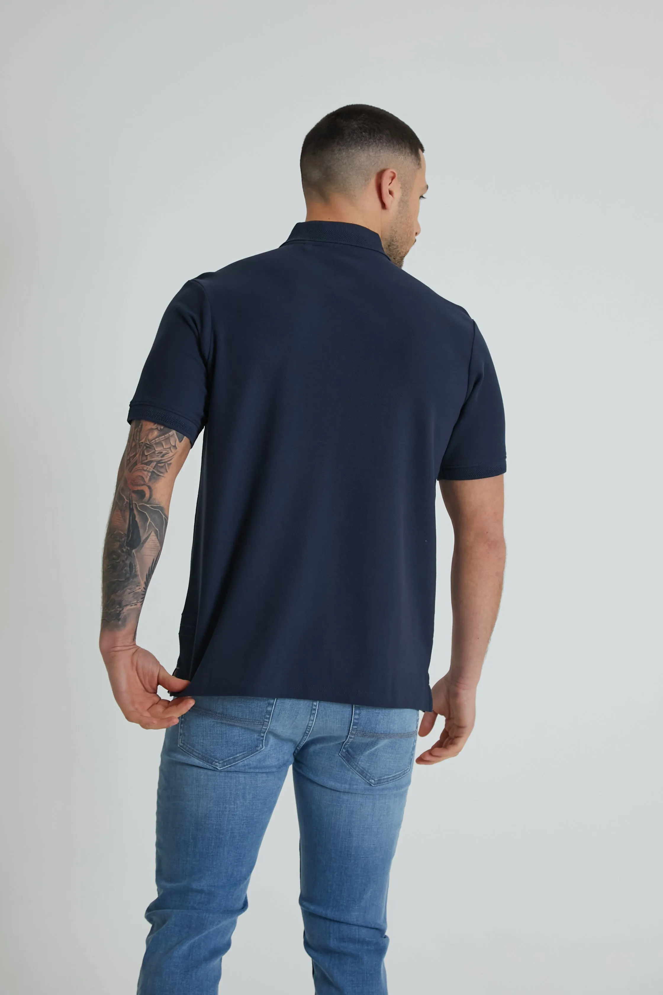 Kuga honeycomb pique polo in Navy