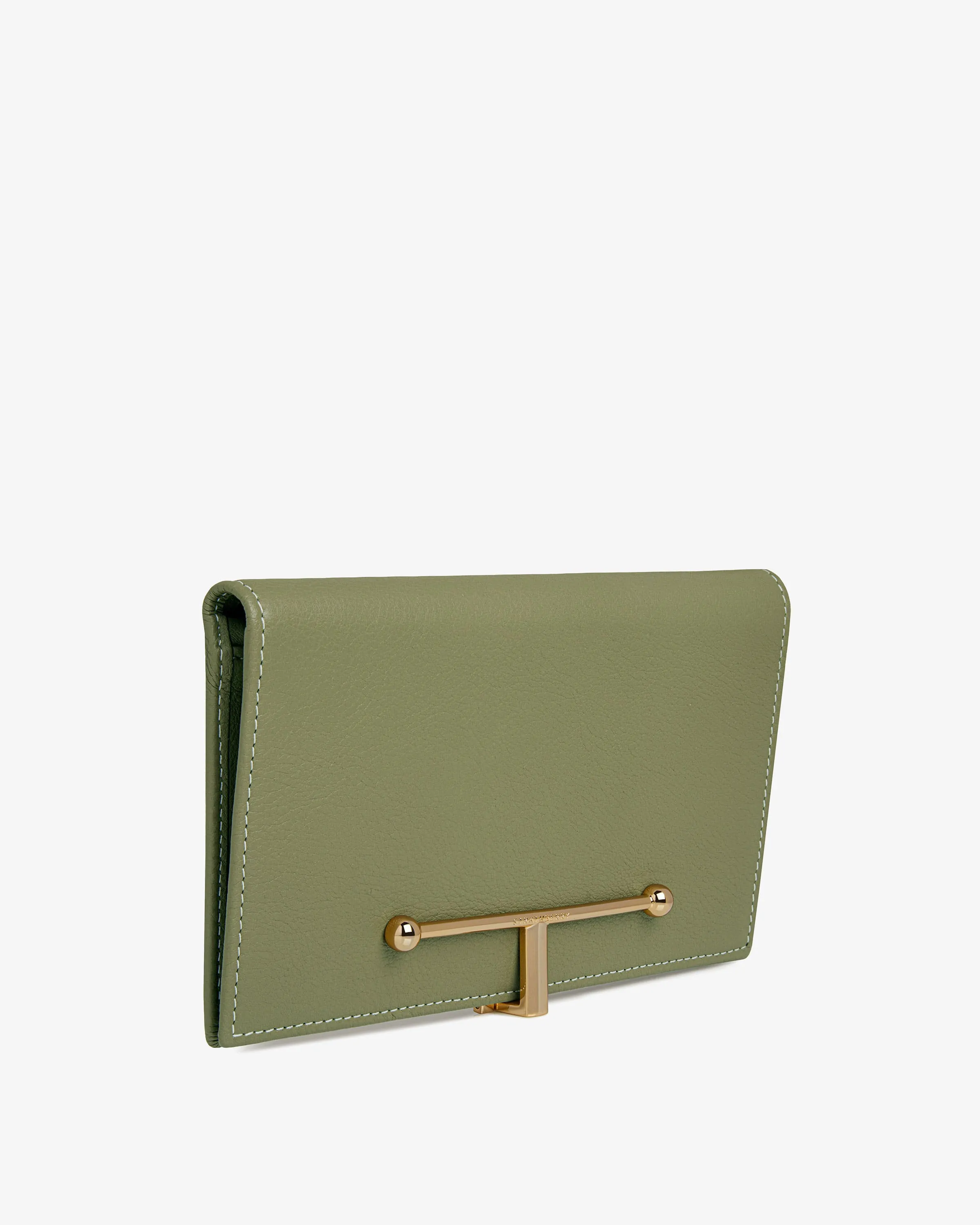 Large Melville Street Wallet - Pistachio/Vanilla Thread