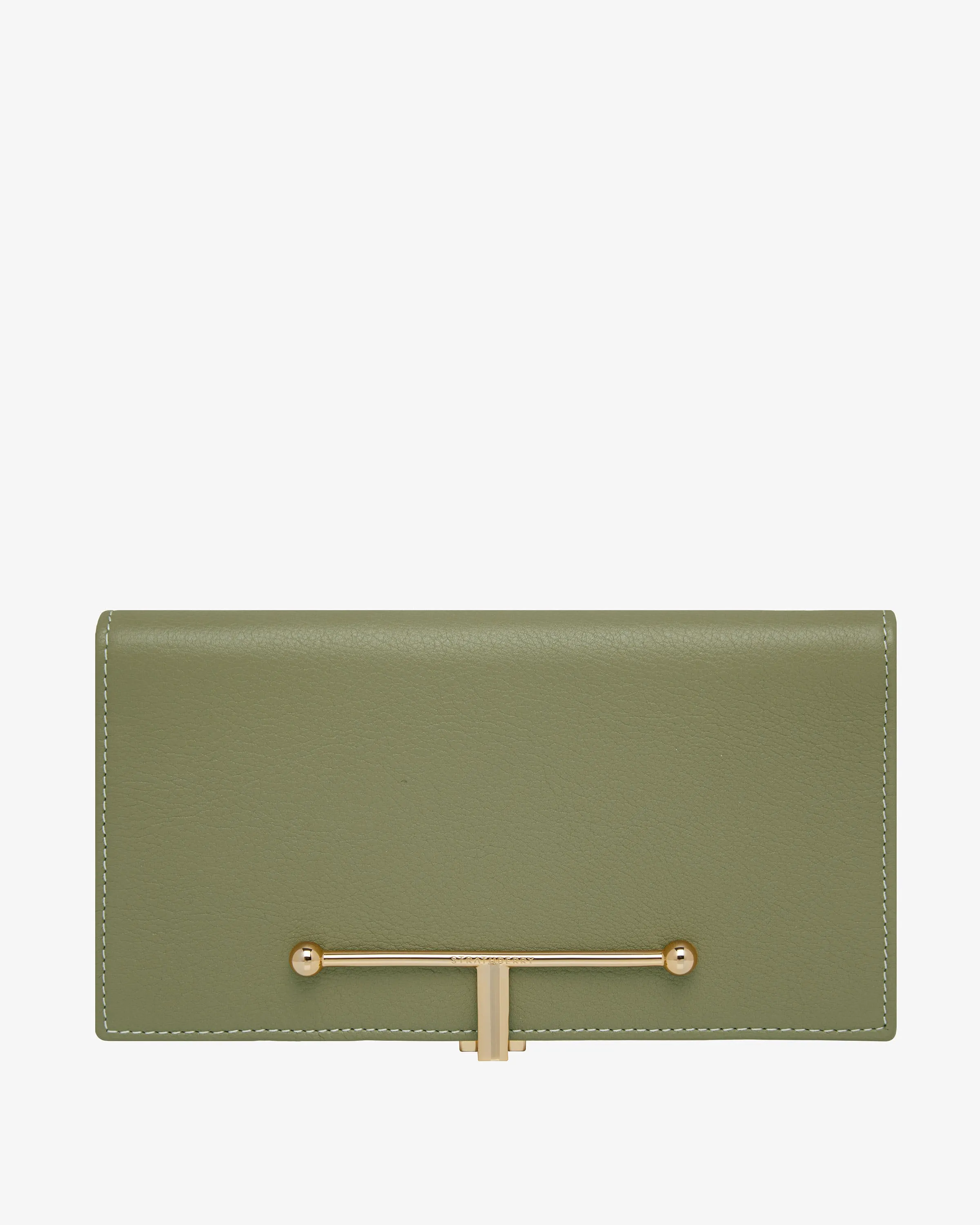 Large Melville Street Wallet - Pistachio/Vanilla Thread