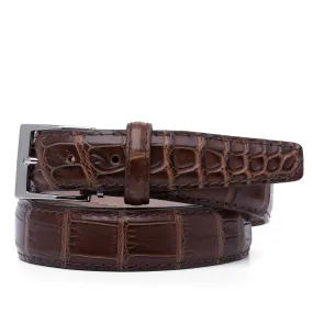 LEN Belt American Alligator Brown 35mm STK