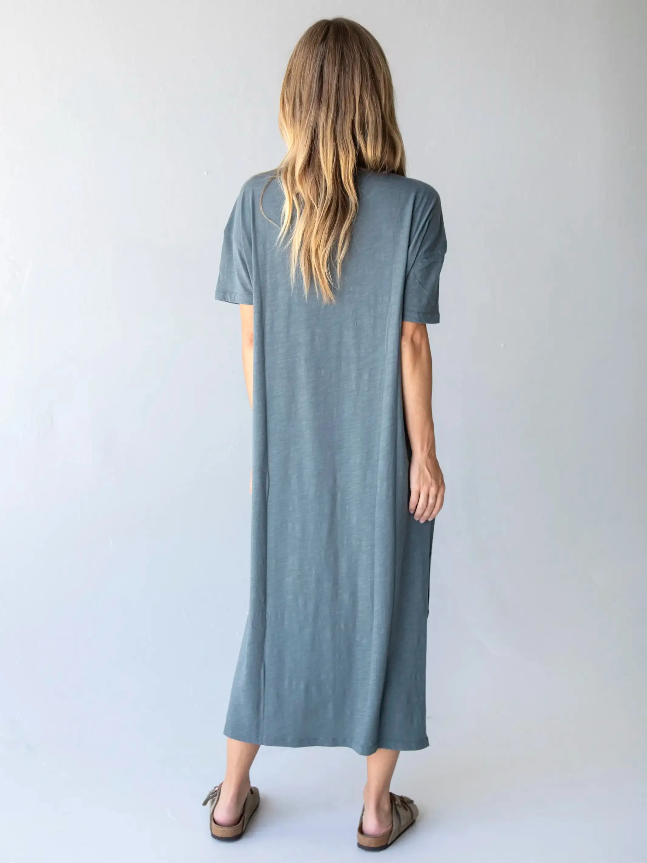 Life Is A Canvas Cotton Maxi Dress - Peace Charcoal