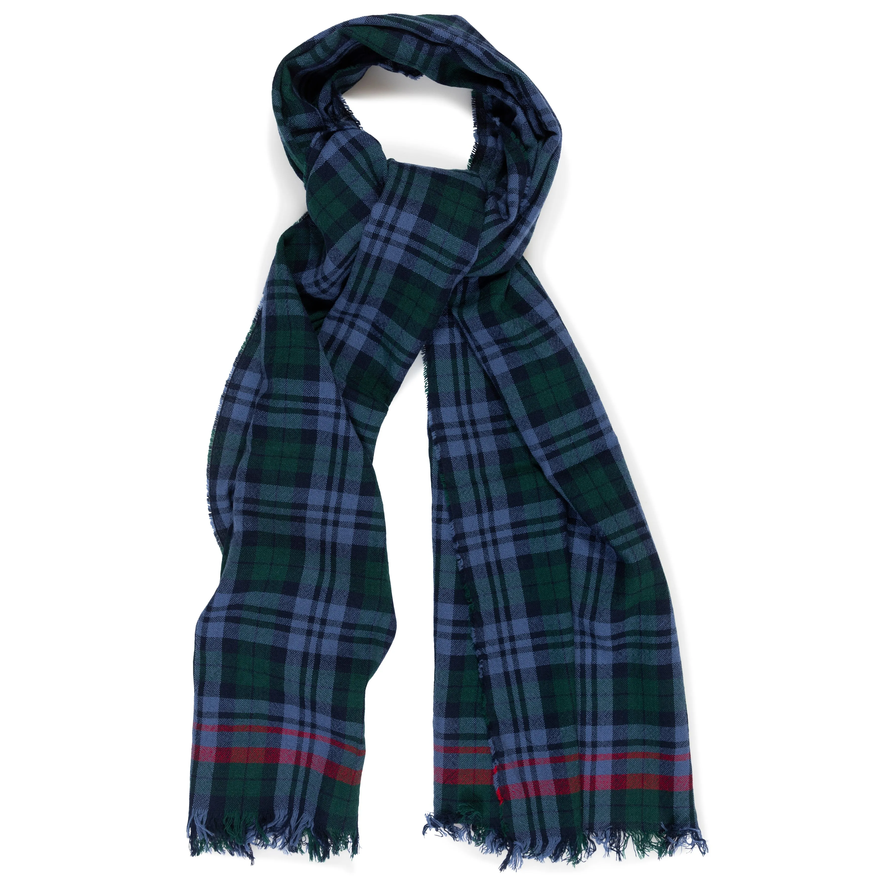 Lightweight Merino Tartan Crinkle Scarf