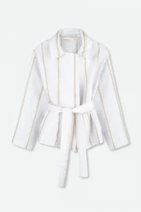 LILY BELTED TRENCH IN LINEN-COTTON