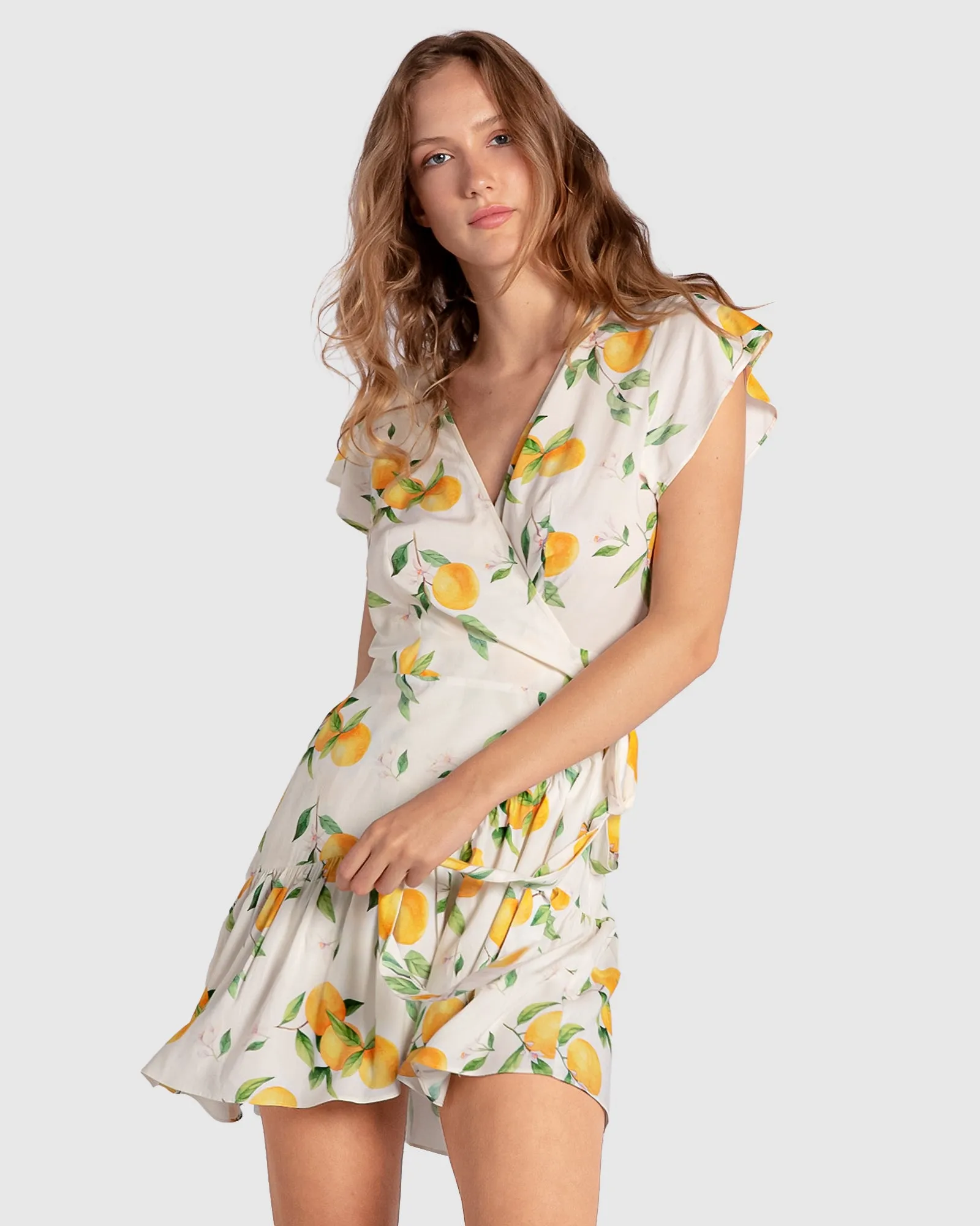 Love Shack Mini Wrap Dress - Orchard