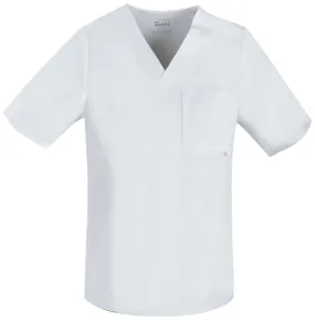 Luxe Unisex Tuckable V-Neck Top White Small 1929