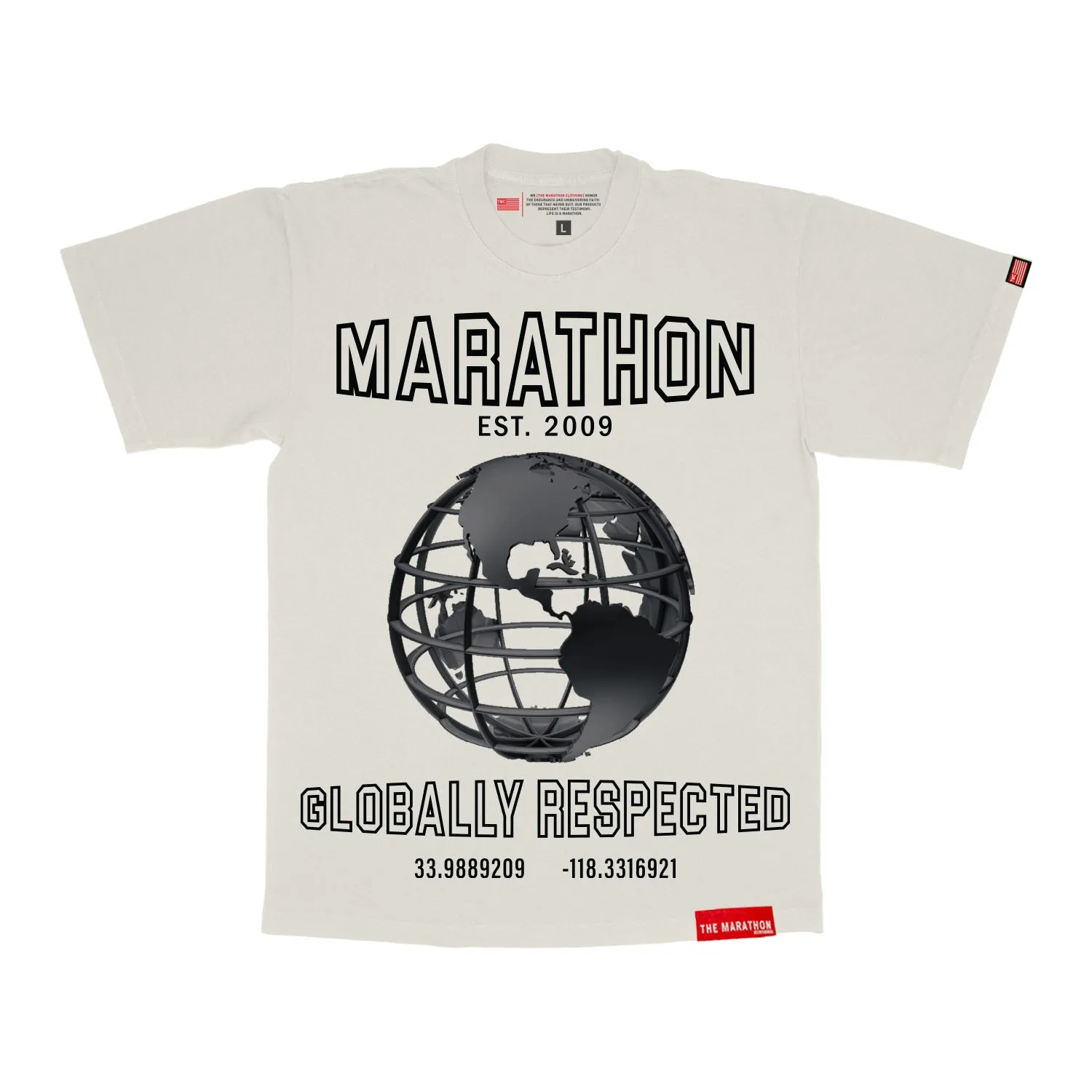 Marathon Globally Respected T-Shirt - Bone/Black