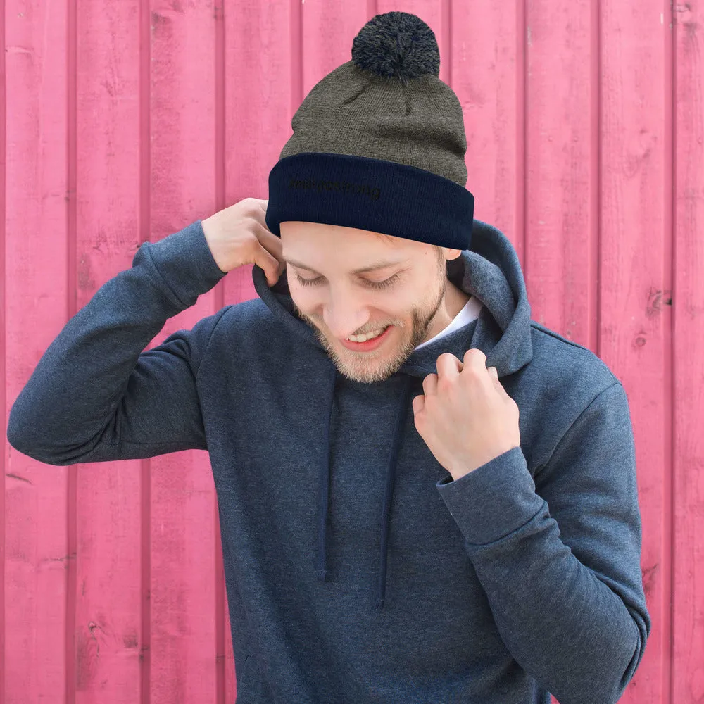 Margo's Collection - #margostrong - Black Embroidery - Pom Pom Beanie - Different hat colors available