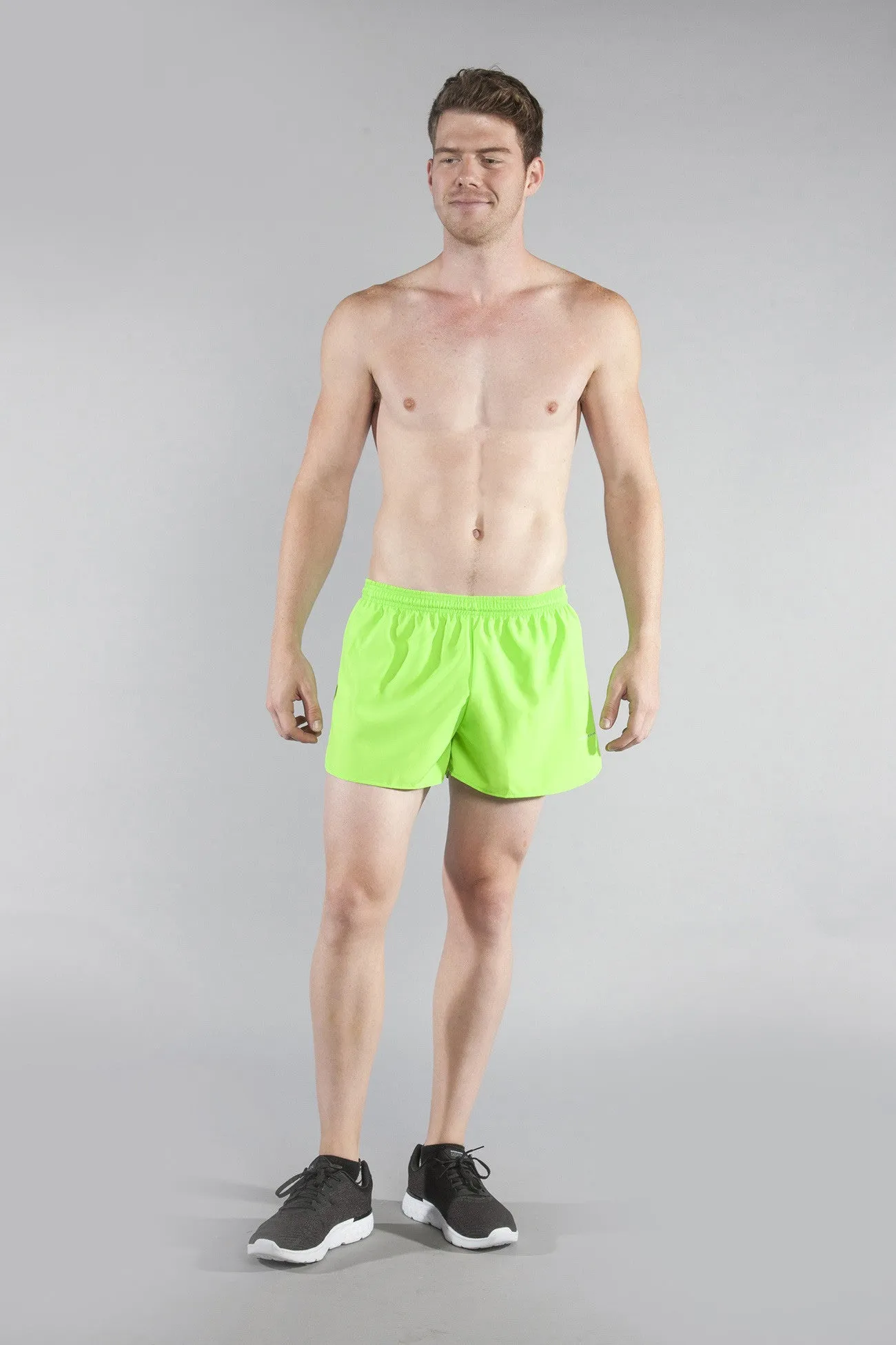 Men's 3" Half Split Trainer Shorts- Neon Lime