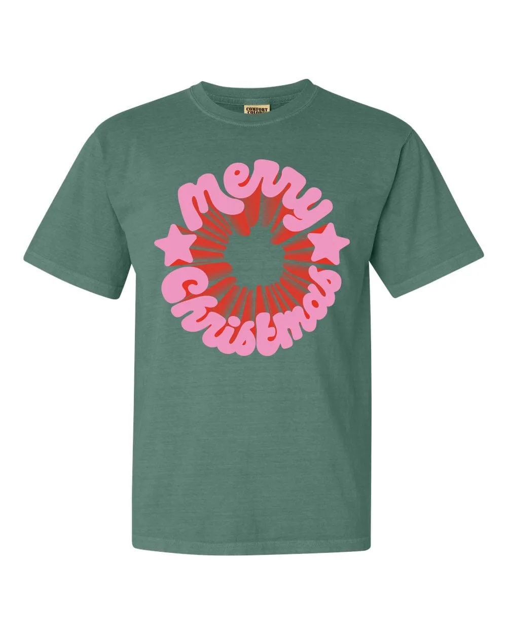 Merry Christmas Circle Green Tee