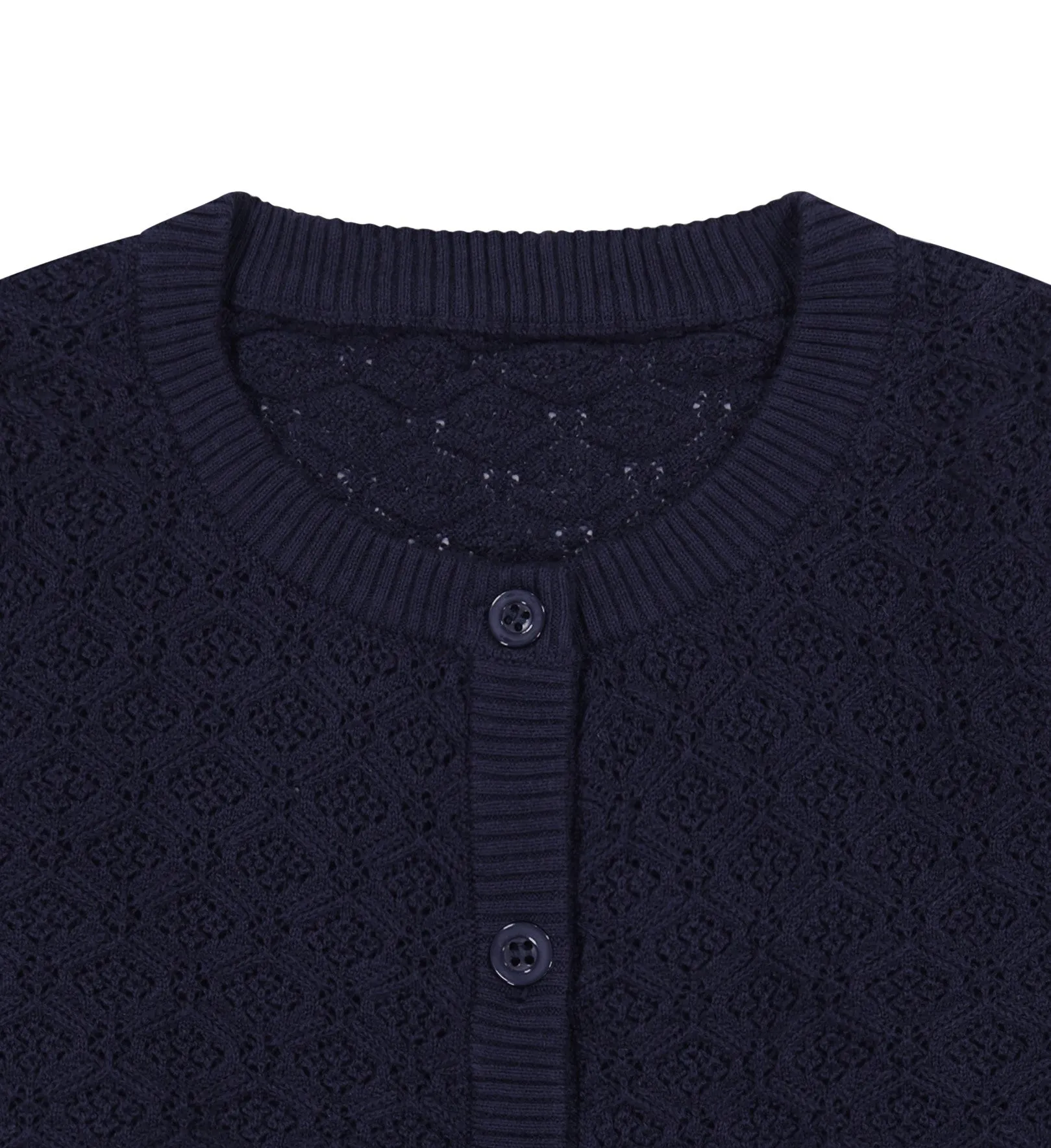 Mia Classic Cotton Lace Cardigan Navy