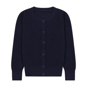 Mia Classic Cotton Lace Cardigan Navy