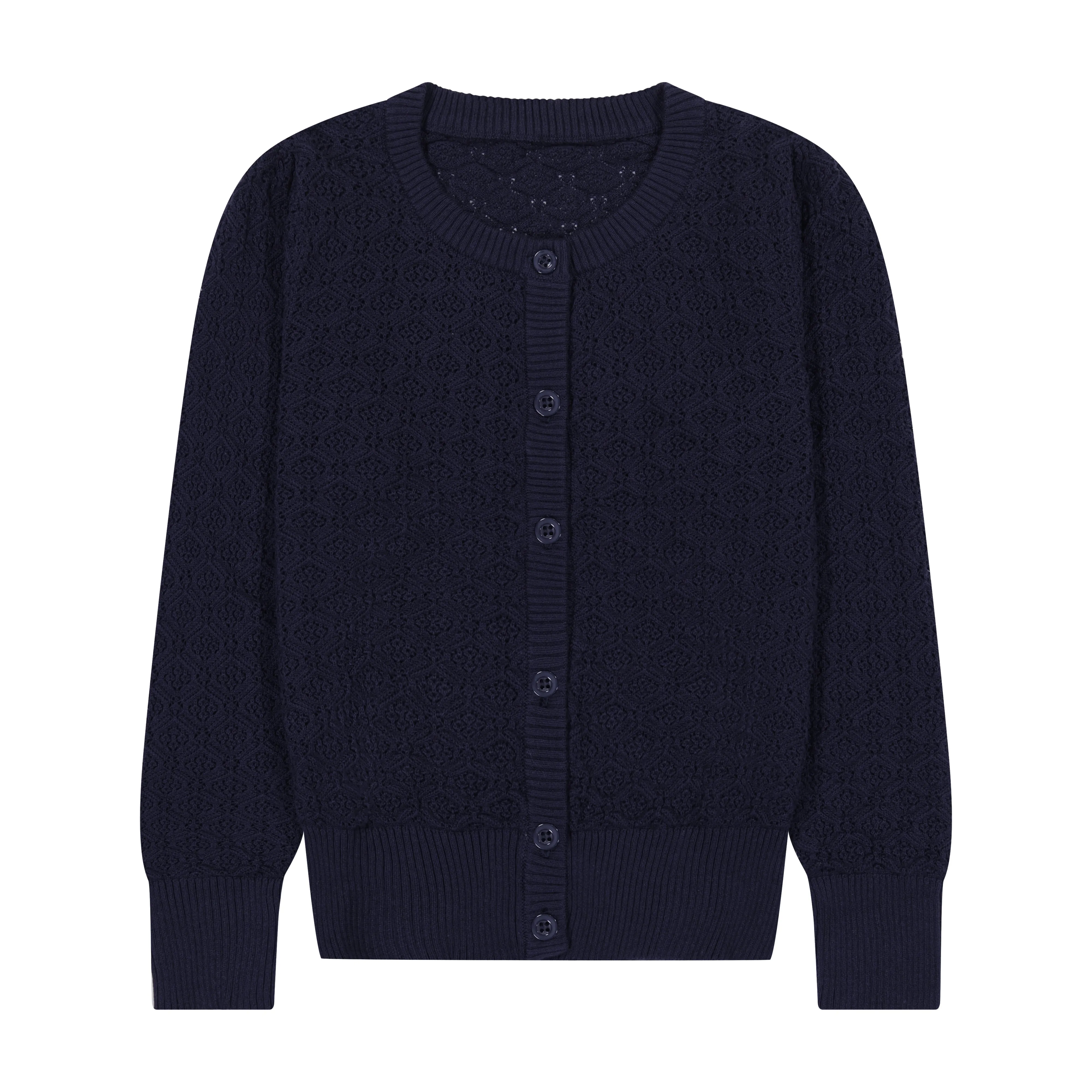 Mia Classic Cotton Lace Cardigan Navy