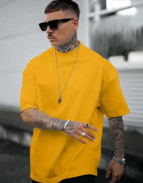 Mustard Solid Oversized Tshirt