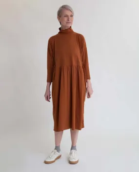 Nicola Organic Cotton Dress In Caramel