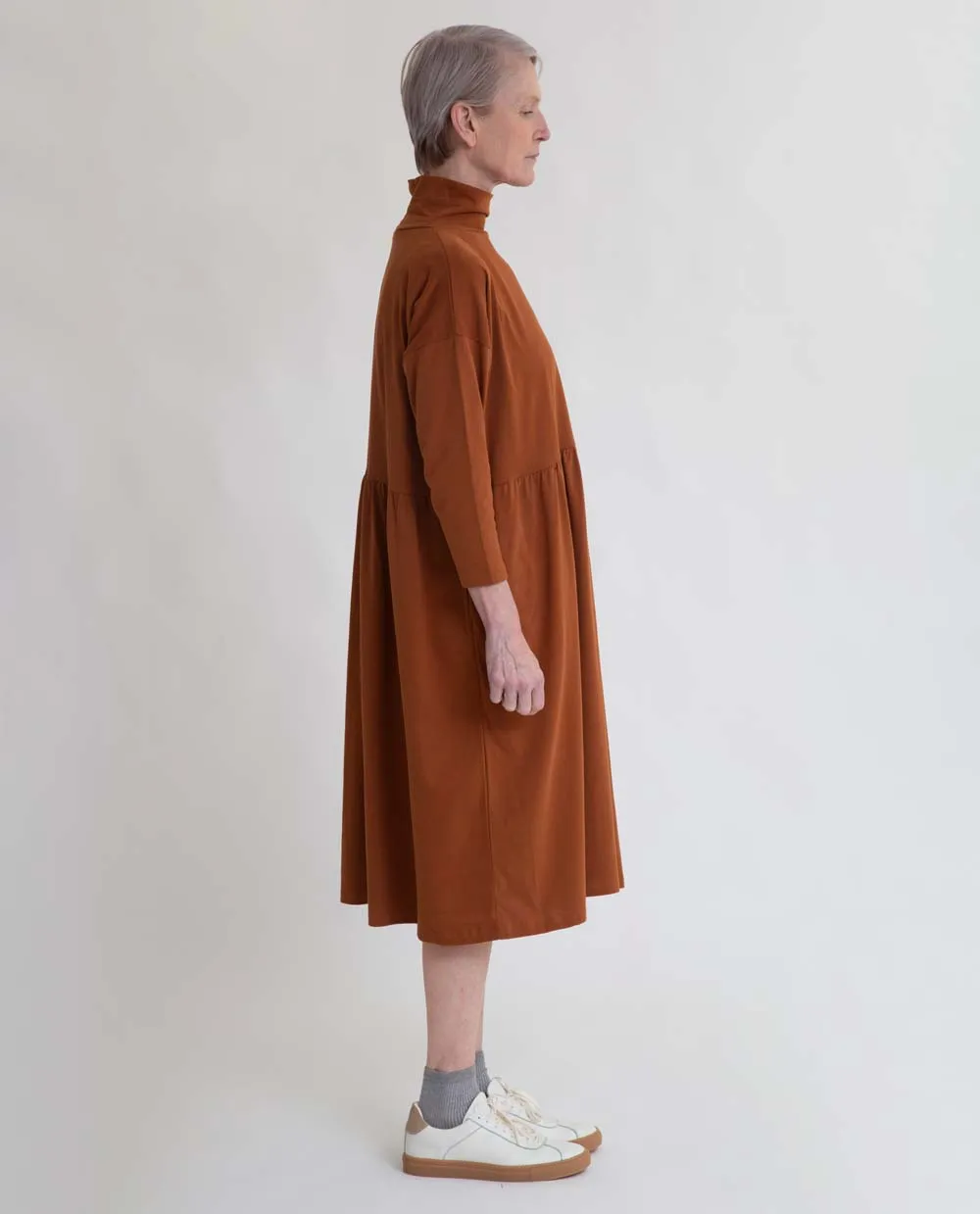 Nicola Organic Cotton Dress In Caramel