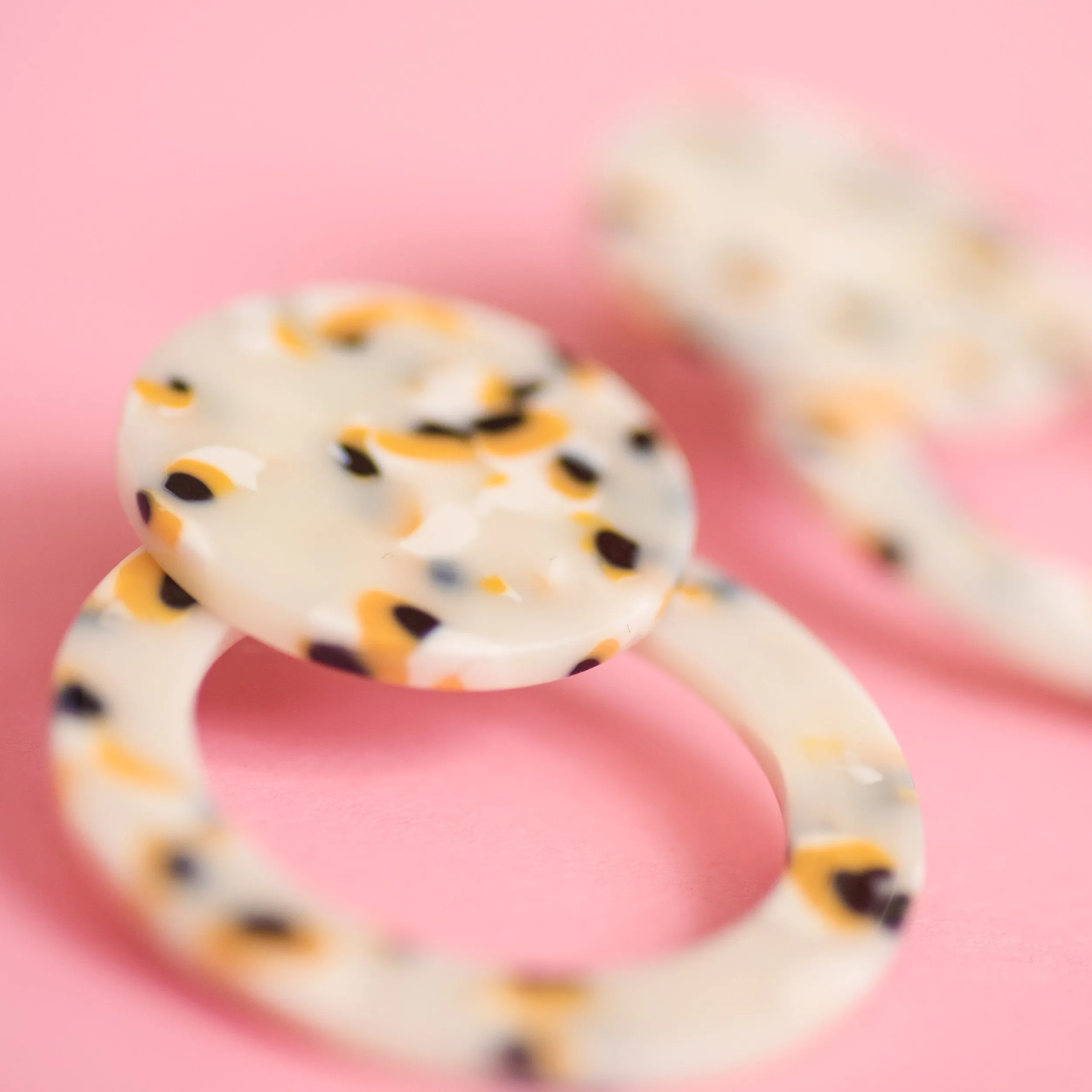 Orange Creamsicle Circle Earrings