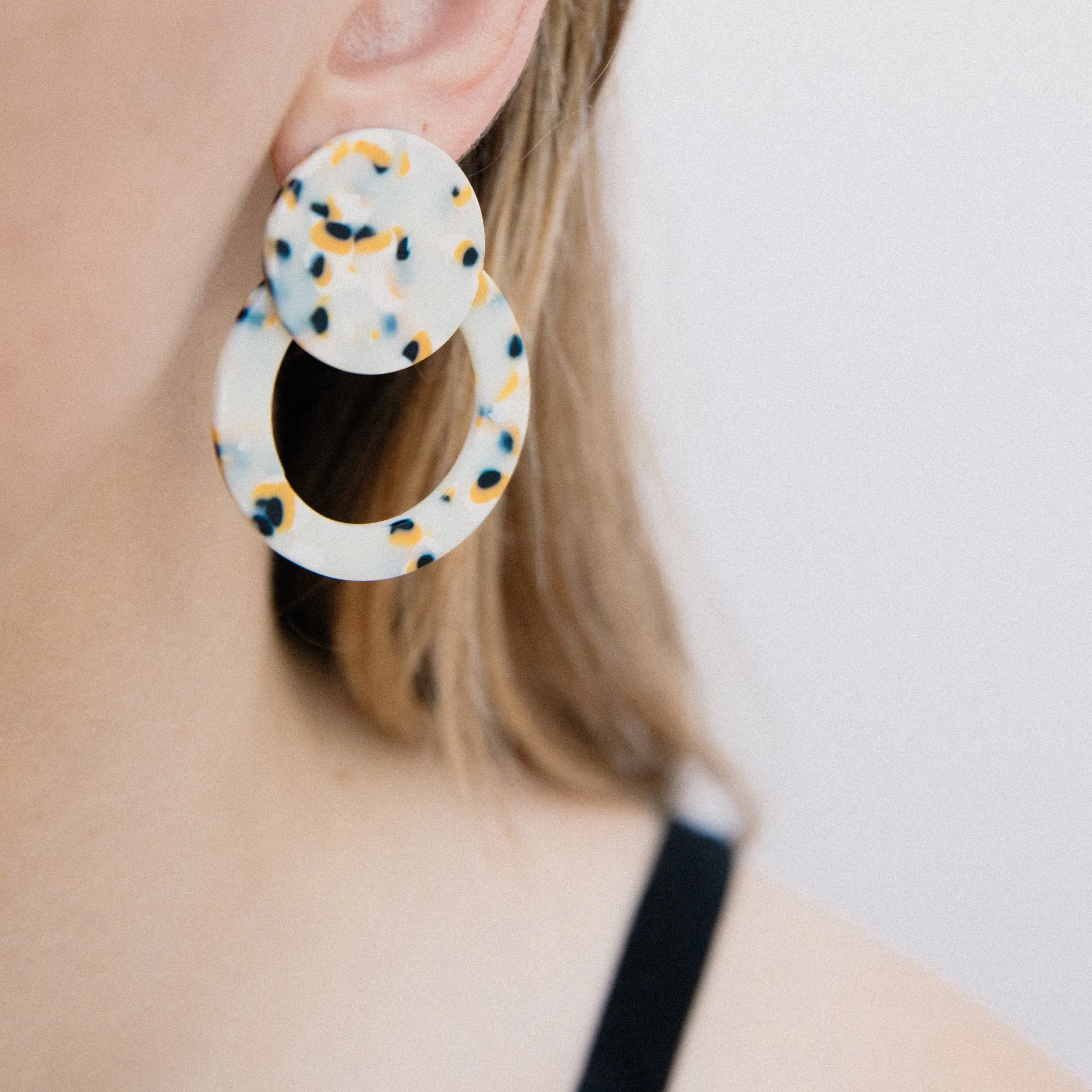 Orange Creamsicle Circle Earrings