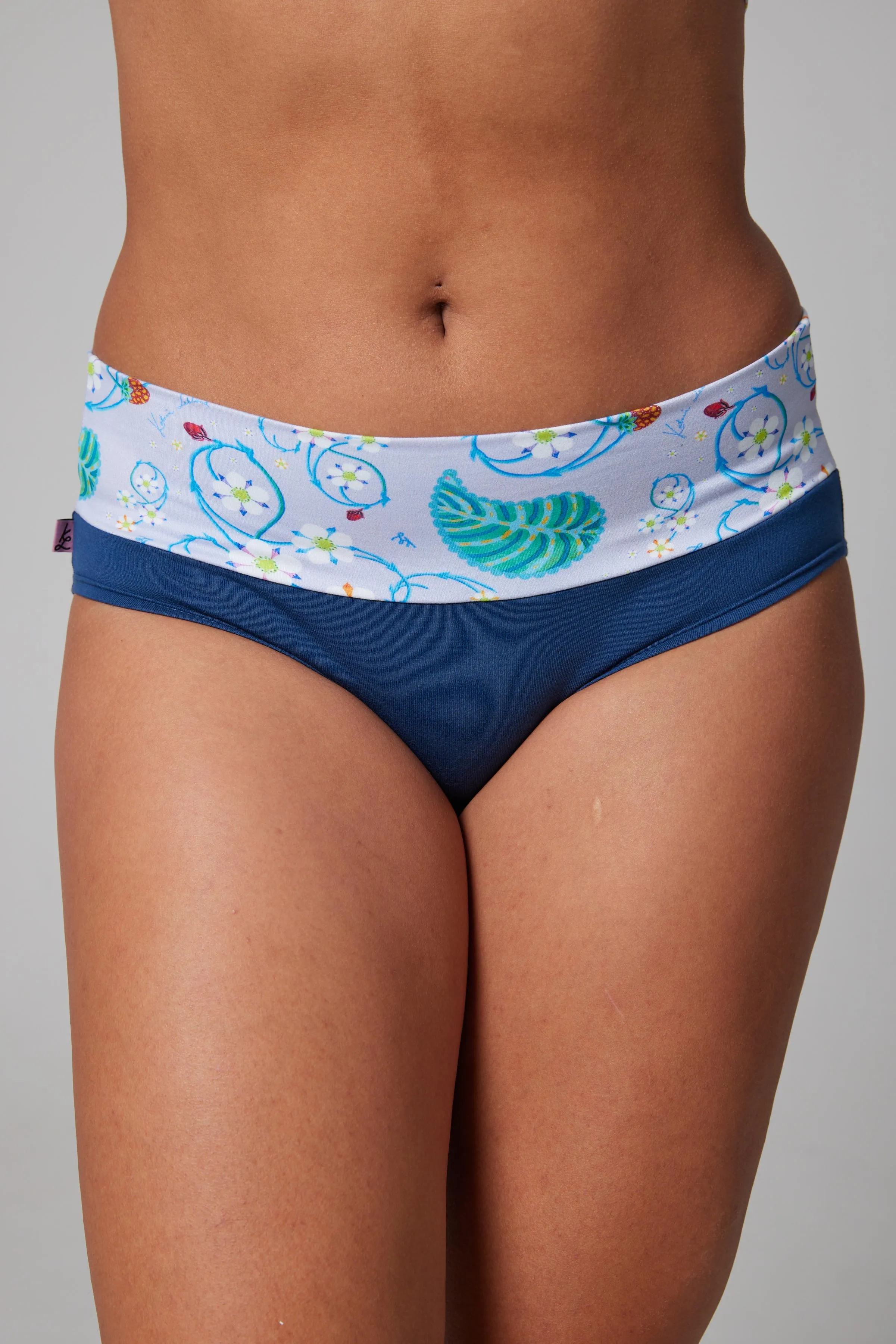 Panties -  Organic Cotton - Blue/Strawberries