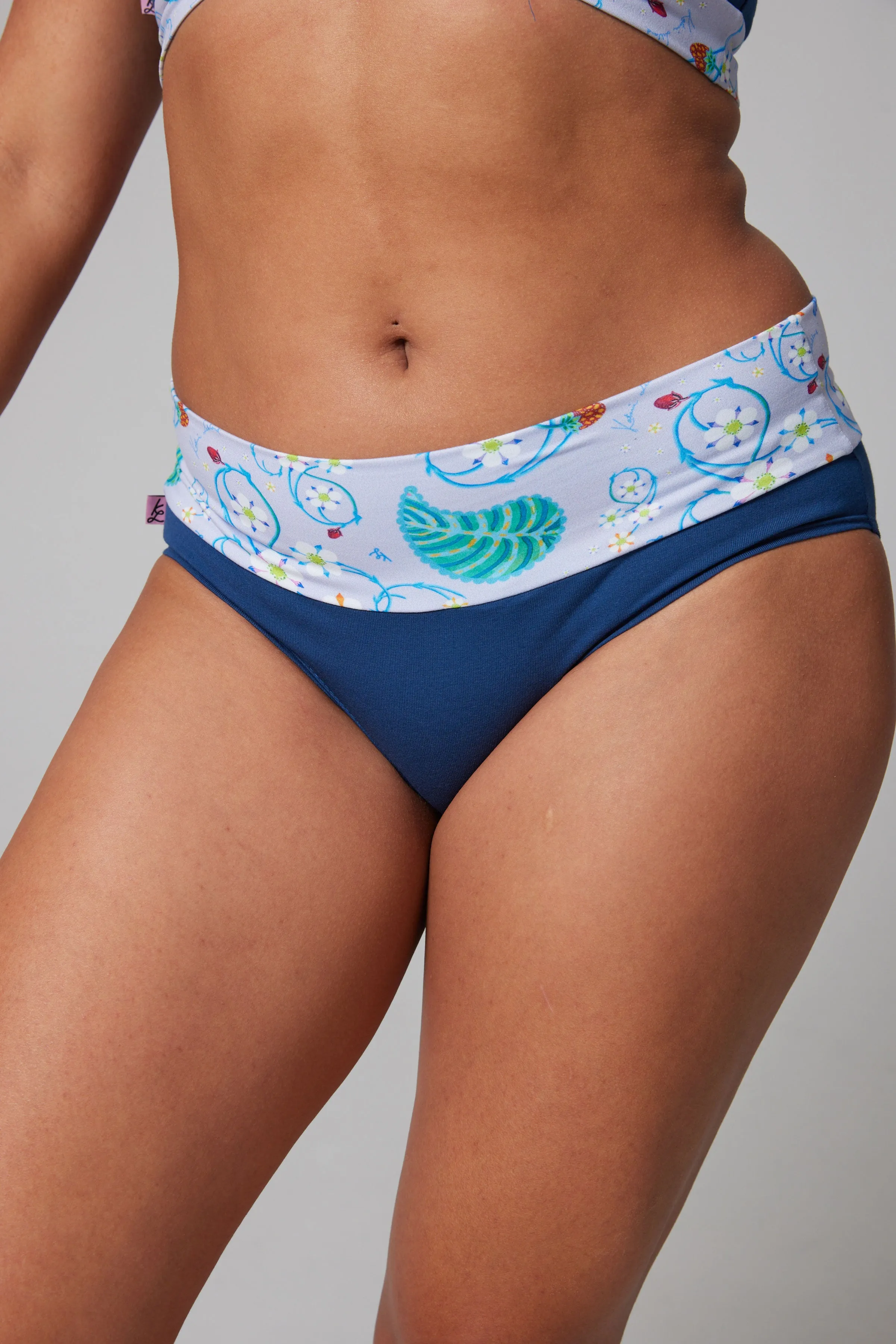 Panties -  Organic Cotton - Blue/Strawberries