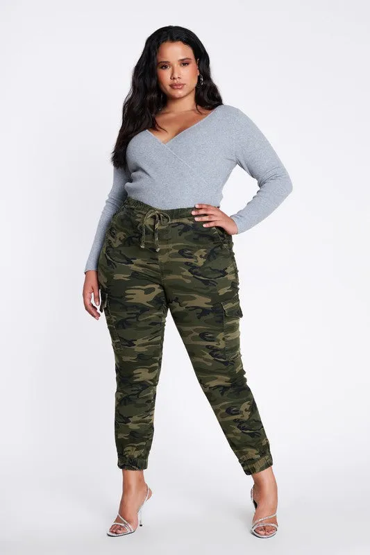 Plus Size Camouflage Cargo Pants