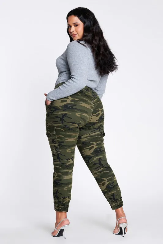 Plus Size Camouflage Cargo Pants