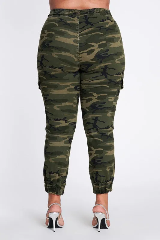 Plus Size Camouflage Cargo Pants