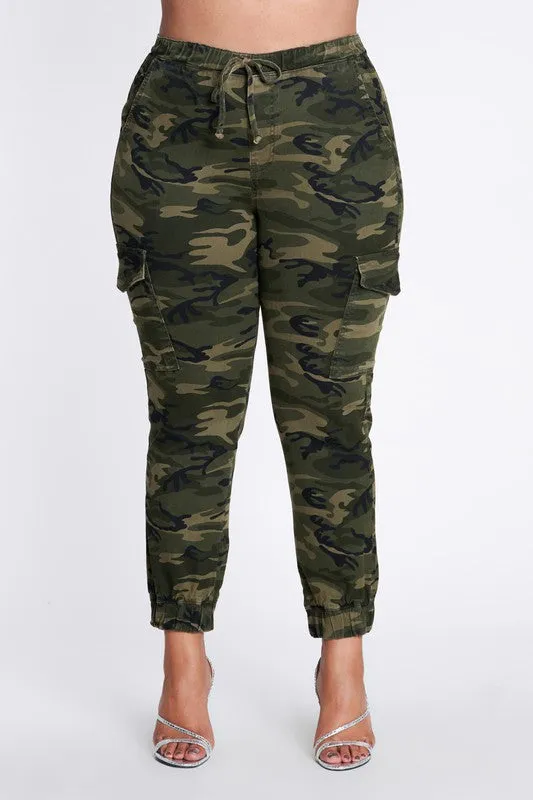 Plus Size Camouflage Cargo Pants