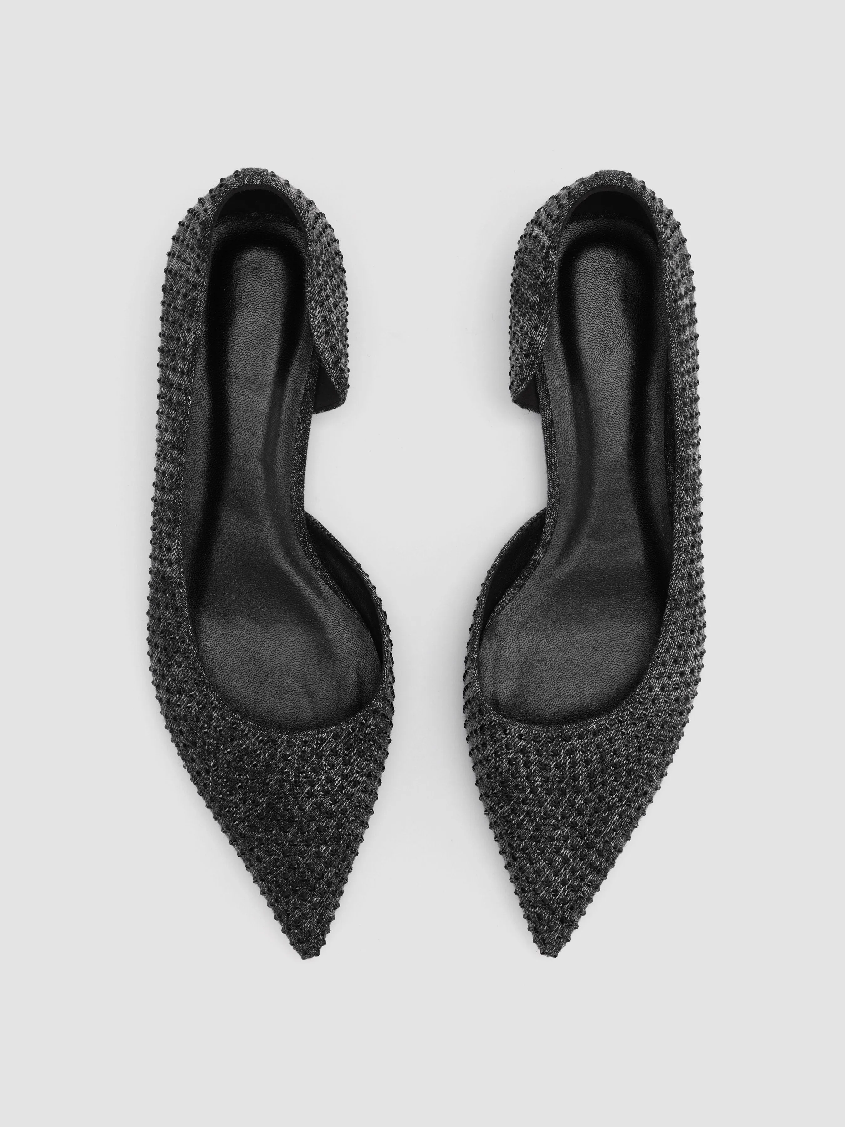 Pointed Toe Rhinestone Flats