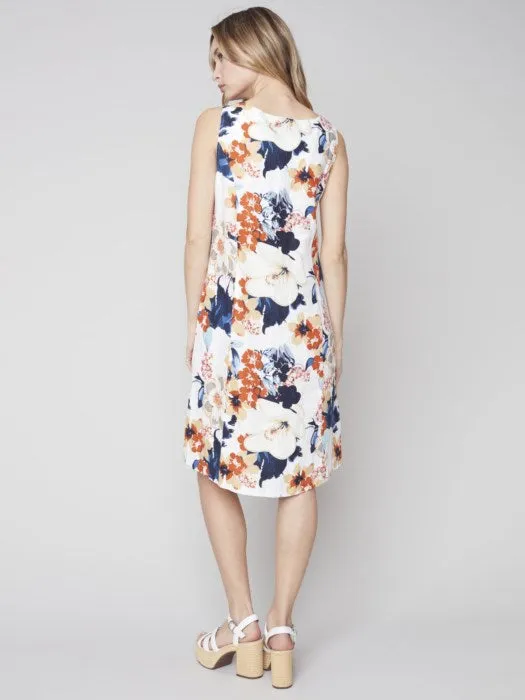 Printed Linen A-Line Dress