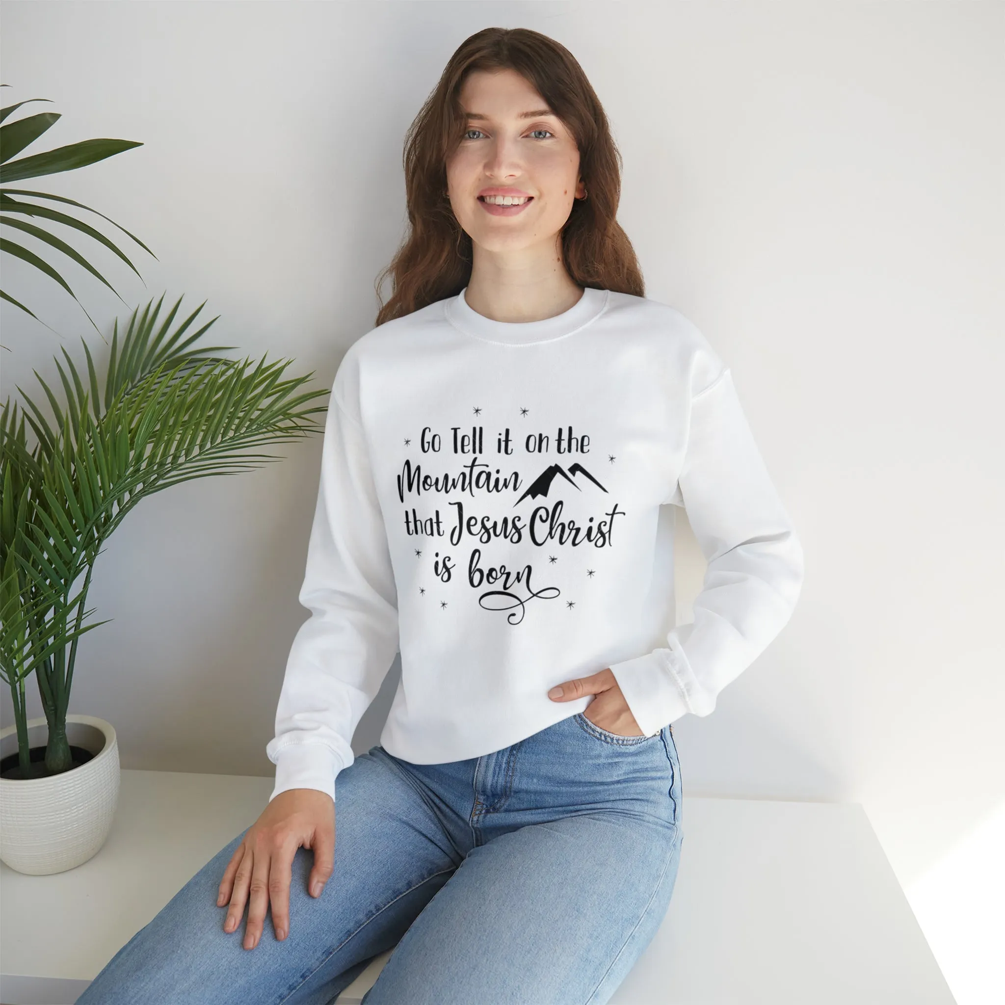 "Go tell it on the mountain" Unisex Heavy Blend™ Crewneck Sweatshirt