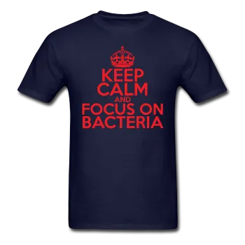 "Keep Calm and Focus On Bacteria" (red) - Men's T-Shirt