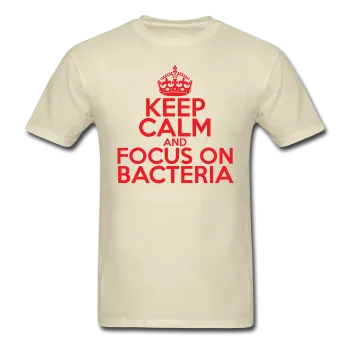 "Keep Calm and Focus On Bacteria" (red) - Men's T-Shirt