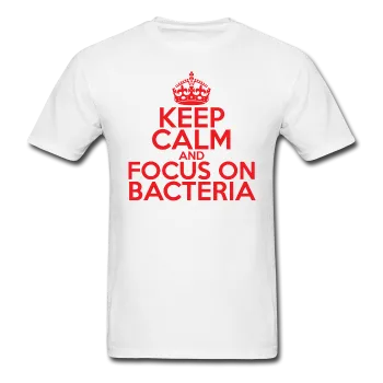 "Keep Calm and Focus On Bacteria" (red) - Men's T-Shirt