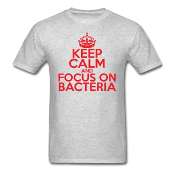 "Keep Calm and Focus On Bacteria" (red) - Men's T-Shirt