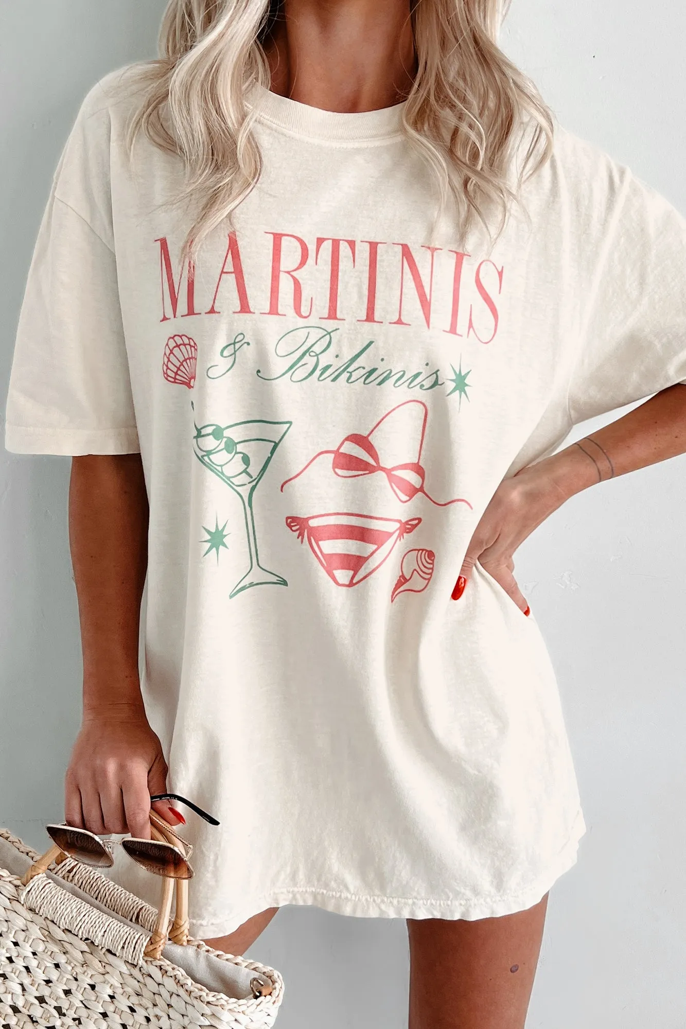 "Martinis & Bikinis" Graphic T-Shirt (White)