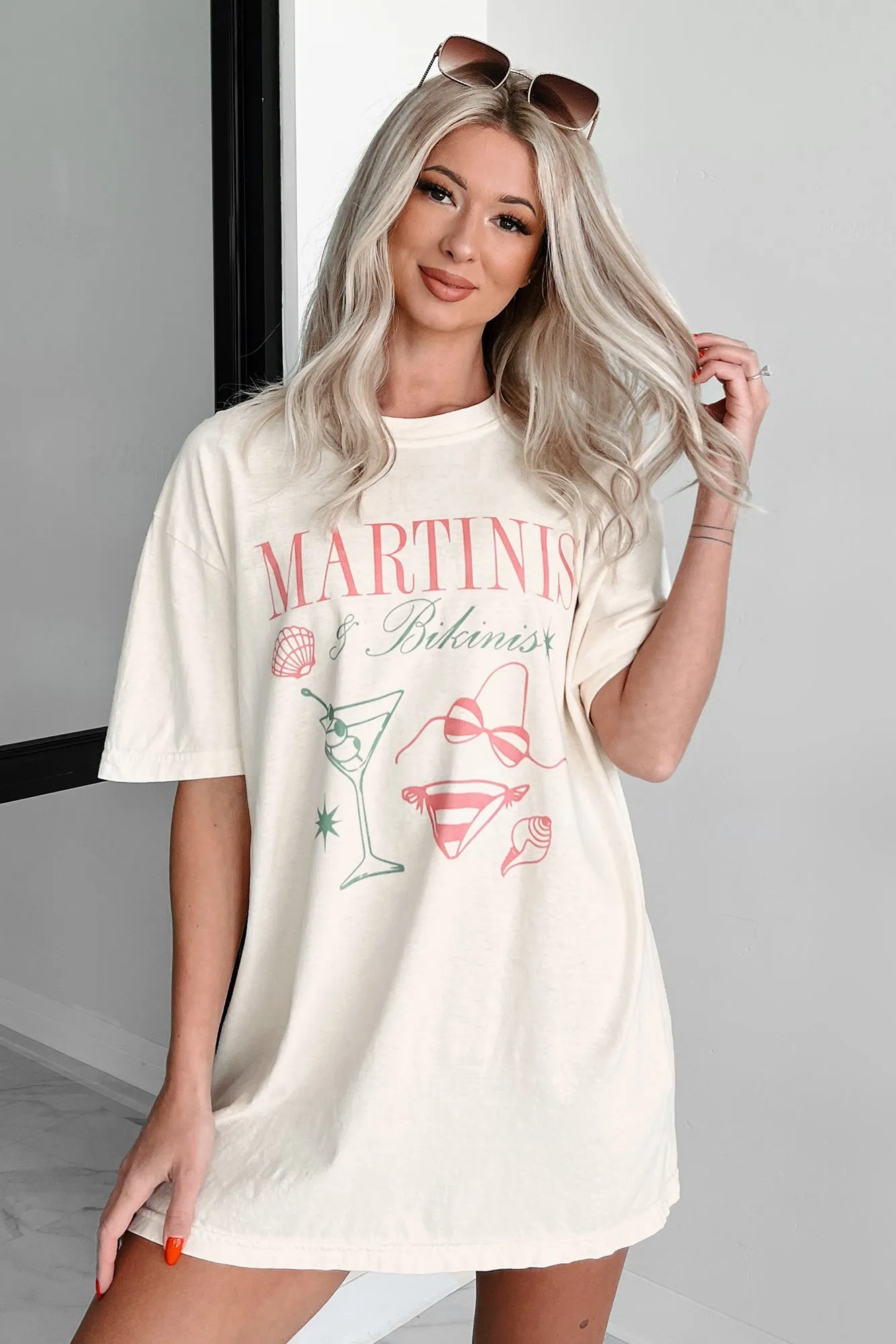 "Martinis & Bikinis" Graphic T-Shirt (White)