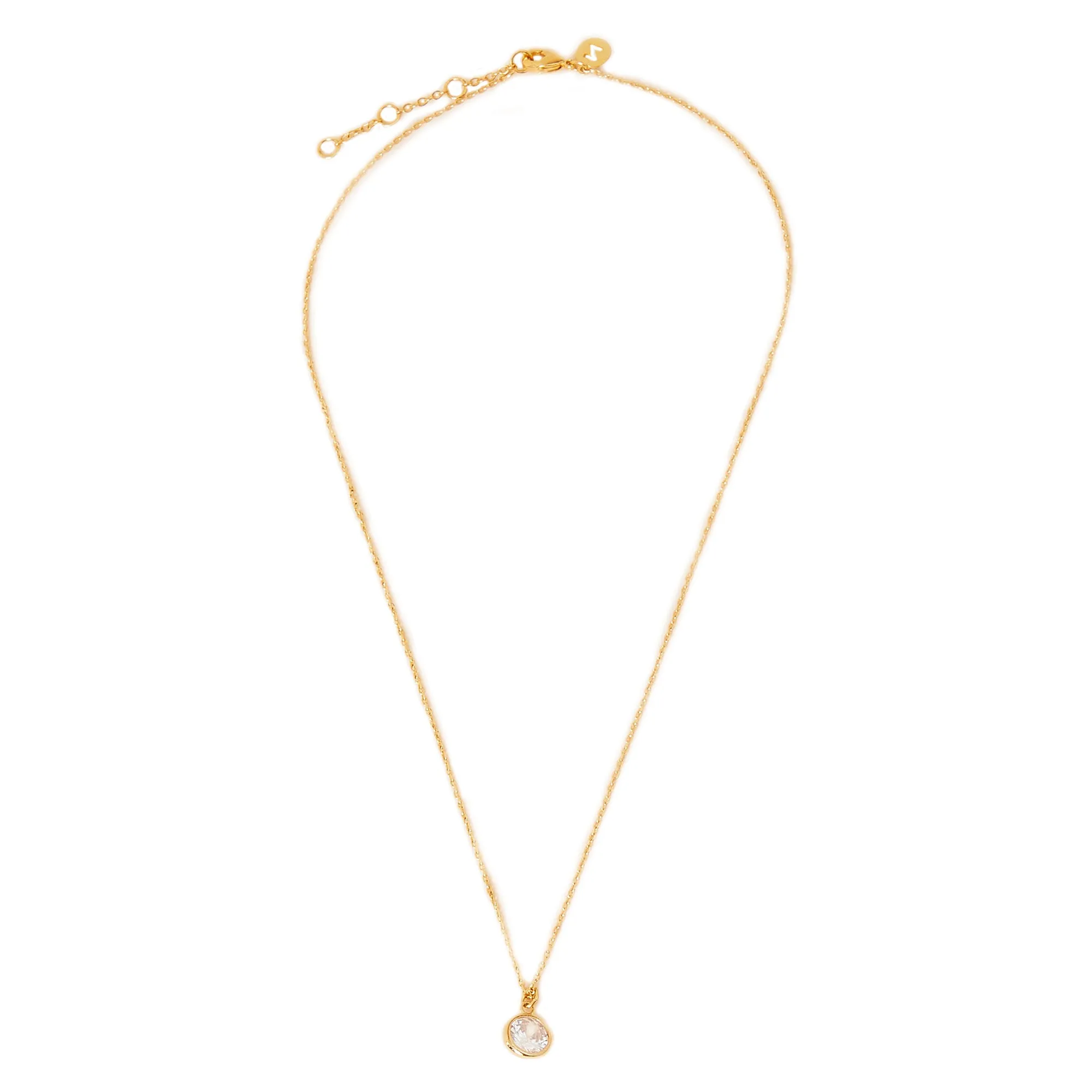 Real Gold Plated Z Sparkle Spike Pendant Necklace