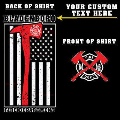 Red Striped Axe Flag Design, Thin Red Line Firefighter Shirt