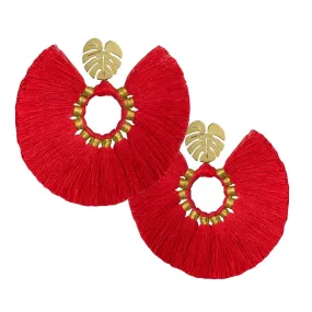 Red Wild Flower Earrings