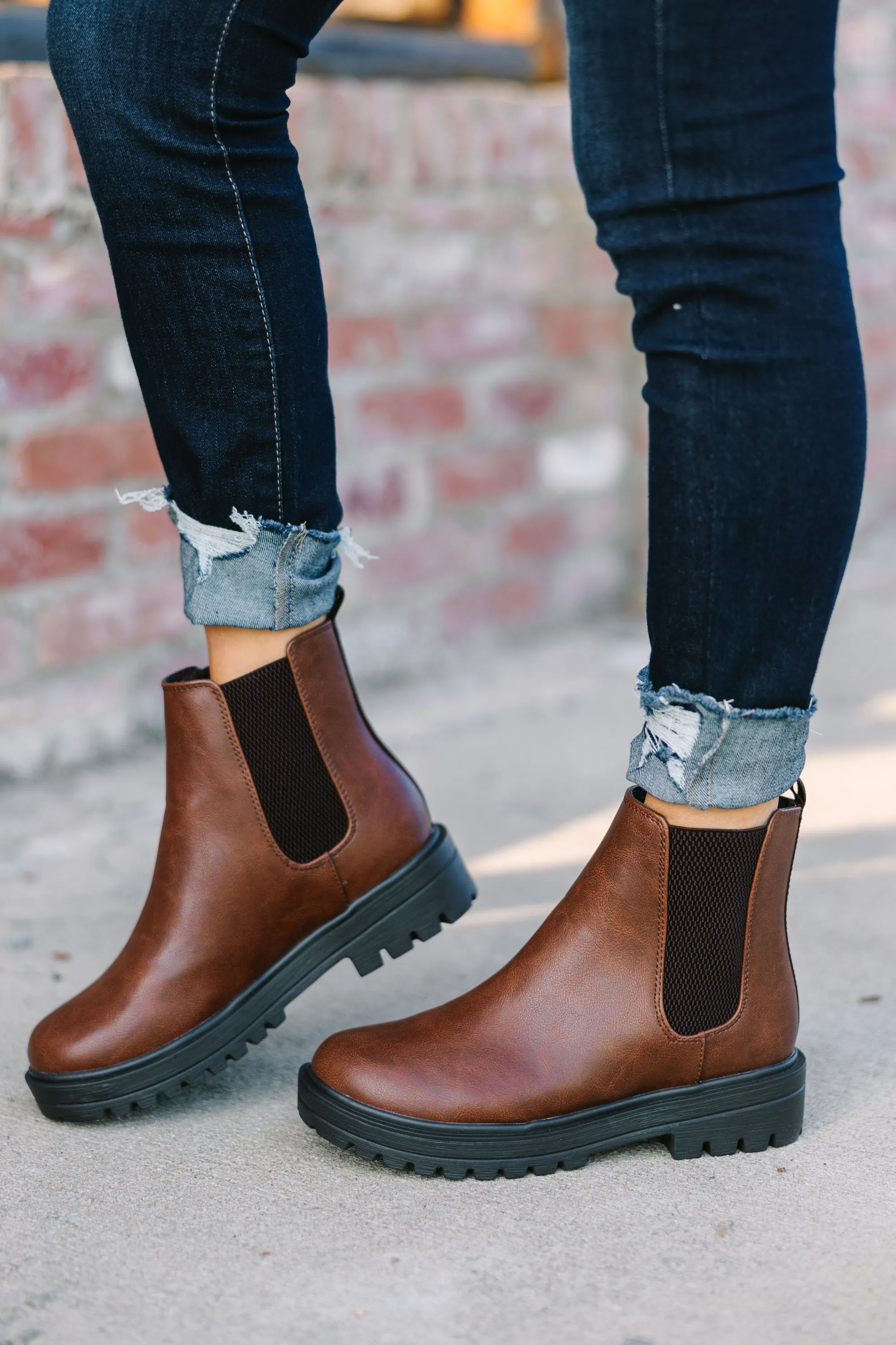 Remember You Well Cognac Booties