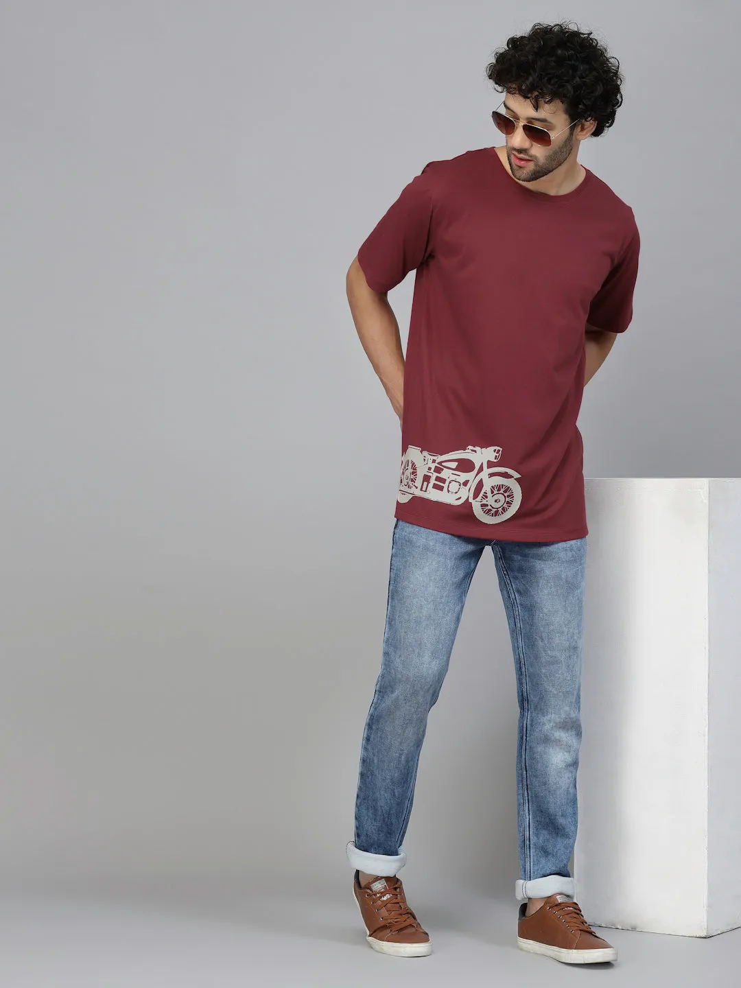 Retro Ride Oversized Cotton T-Shirt