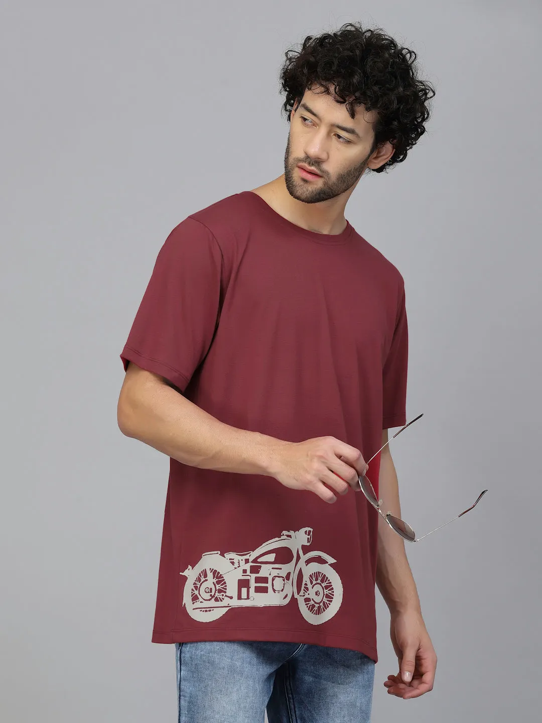 Retro Ride Oversized Cotton T-Shirt