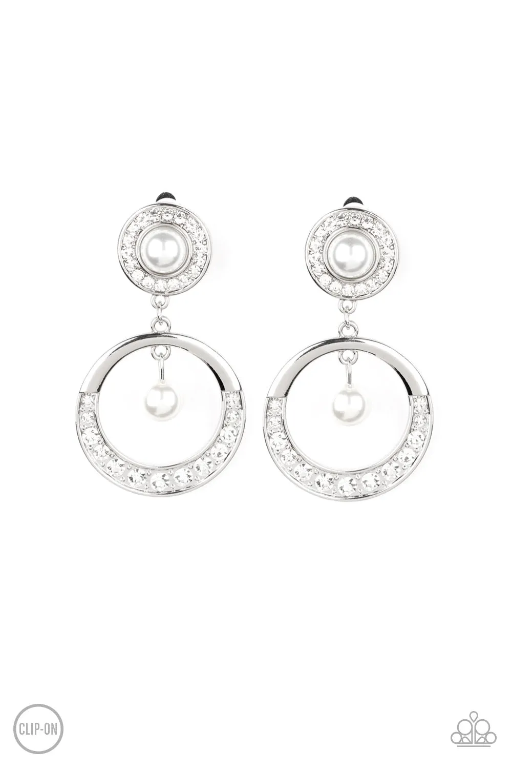 Royal Revival White Clip-On-Earrings