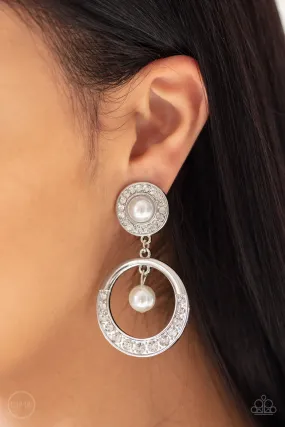 Royal Revival White Clip-On-Earrings