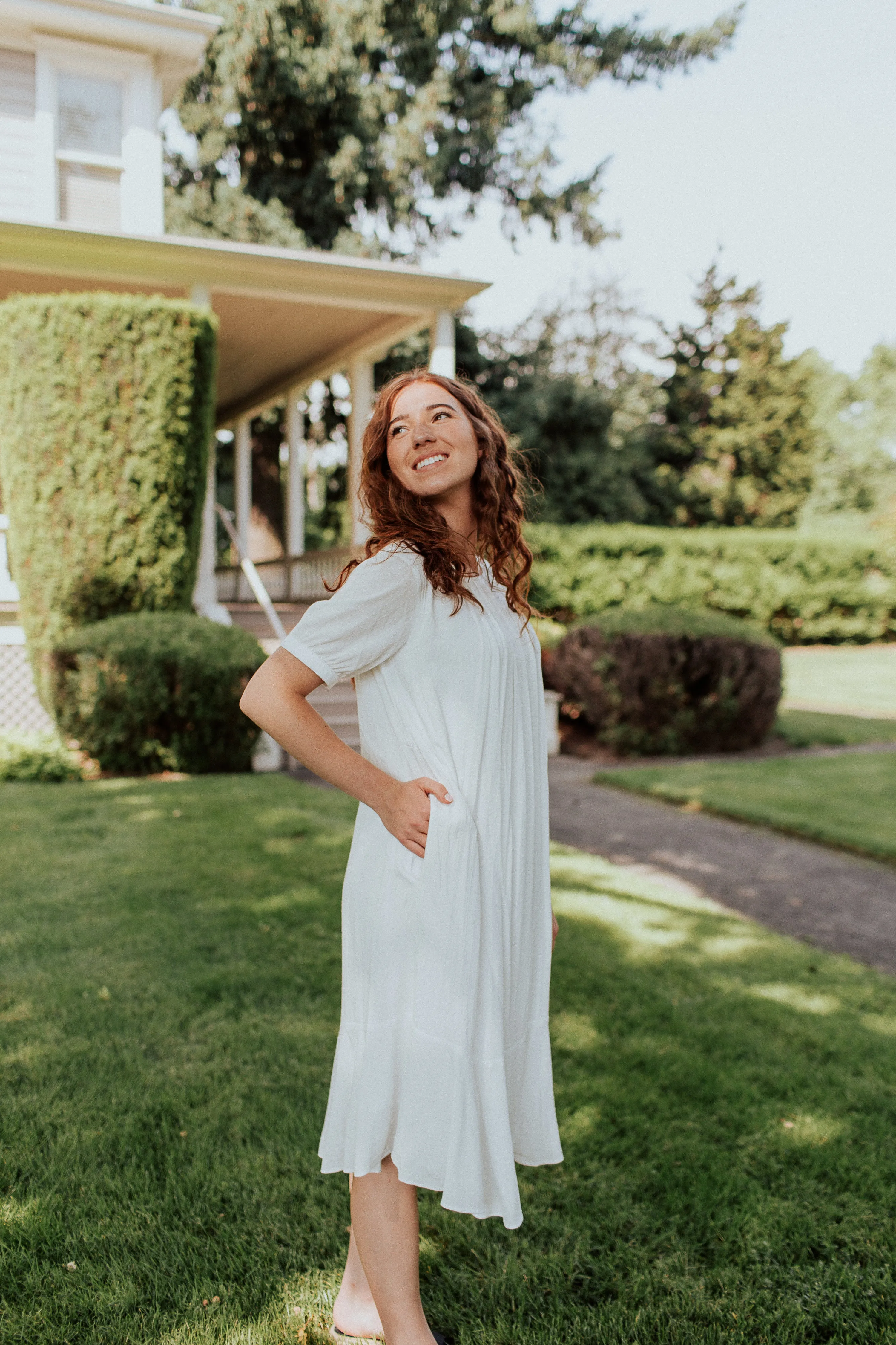 Sadie Loose Dress in White