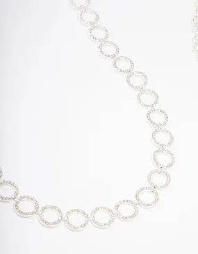 Silver Mini Open Diamante Circle Belt