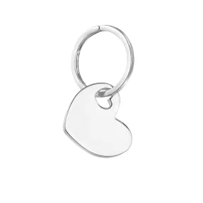 Silverplate Solid Heart Keyring