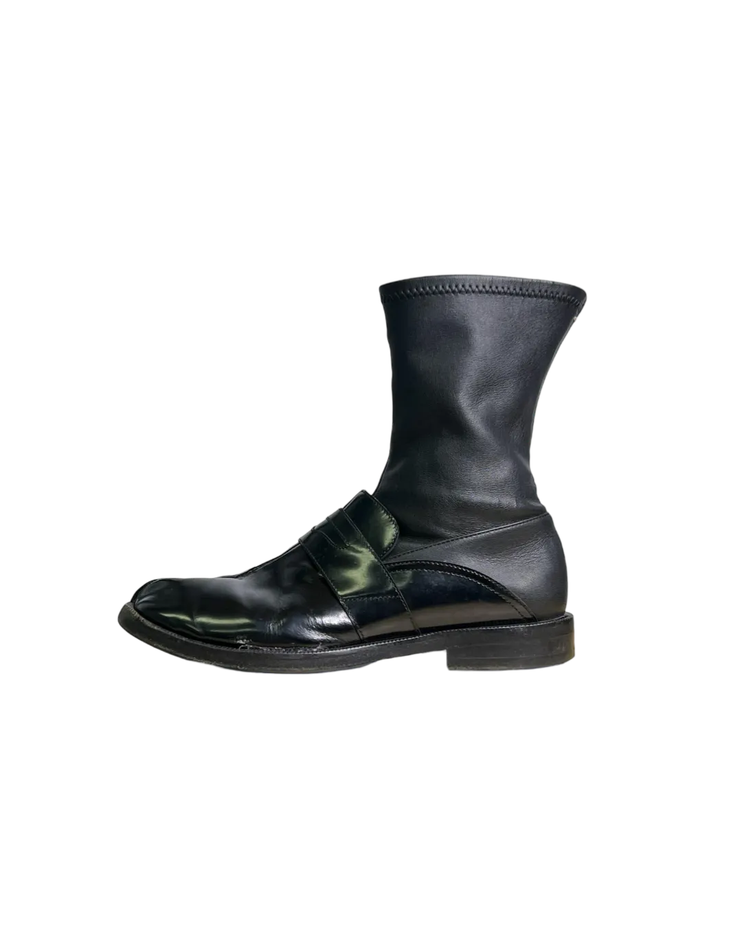 Size 38 - Maison Margiela Black Leather Tabi Boots