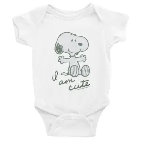 Snoopy I Am Cute Baby Bodysuit