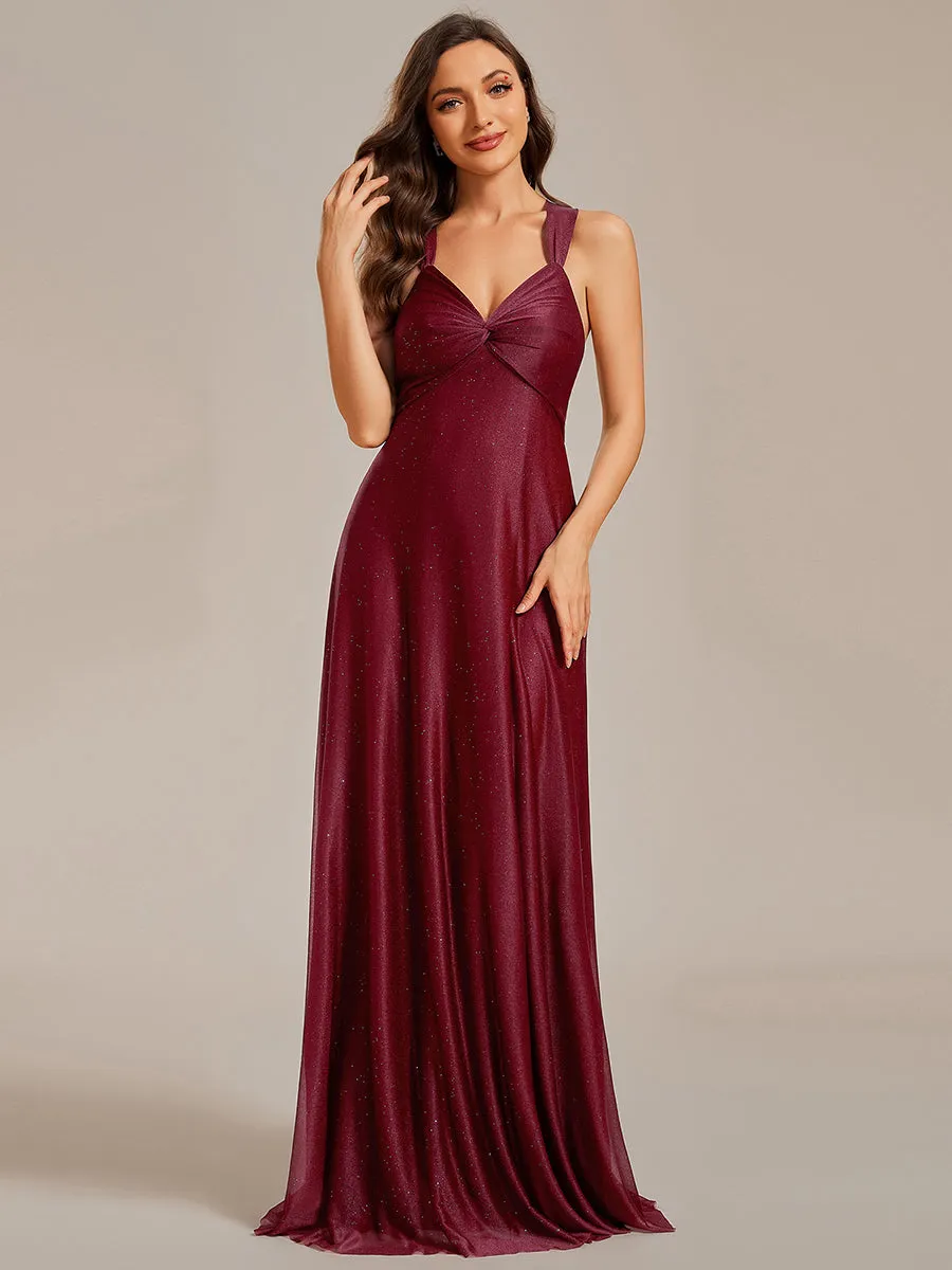 Sparkly Pleated Twist Wholesale Bridesmaid Dresses